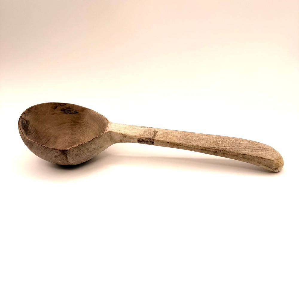 Vintage‎ Hand Carved Wooden Scoop Ladle Rustic Farmhouse Primitive Grain Server